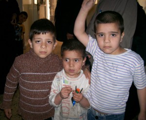 Syrian children living in a warehouse in Mafraq (MCC Photo/J. Daryl Byler - April 2012)