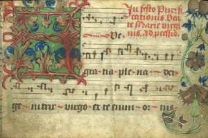 Processional, Decorated initial A, Walters Manuscript W.786, fol. 1r