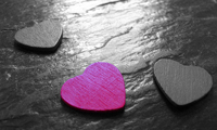 1 pink heart